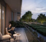 Private terrace with park views at Vida Residences Hillside Dubai
