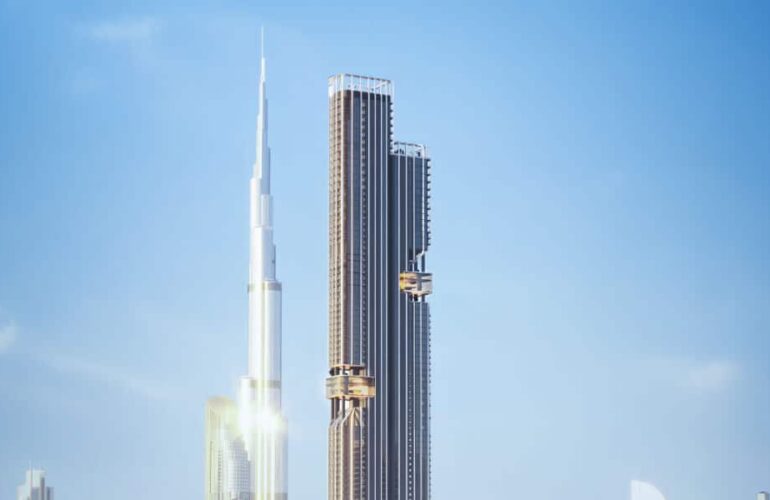 Modern high-rise tower design of DWTN Residences Dubai