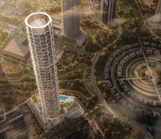 Skyline of Dubai seen through the fog from Binghatti Circle by Binghatti d