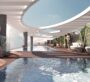 Rooftop swimming pool in Westwood Grande with panoramic views and lounging areas