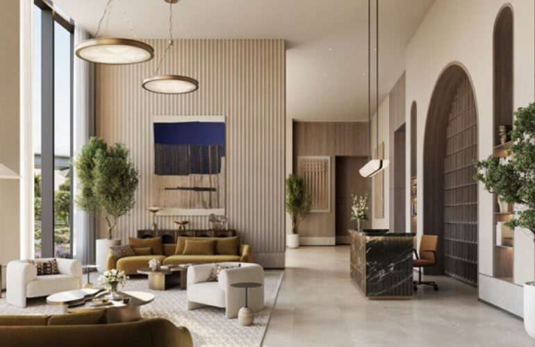 Modern, spacious lobby with refined decor at Lyvia by Palace