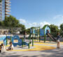 Children playing in a modern outdoor play zone at Lyvia by Palace