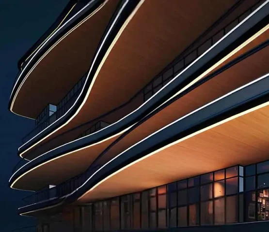 Exterior view of the luxurious Sofitel Residences featuring modern design and iconic architecture